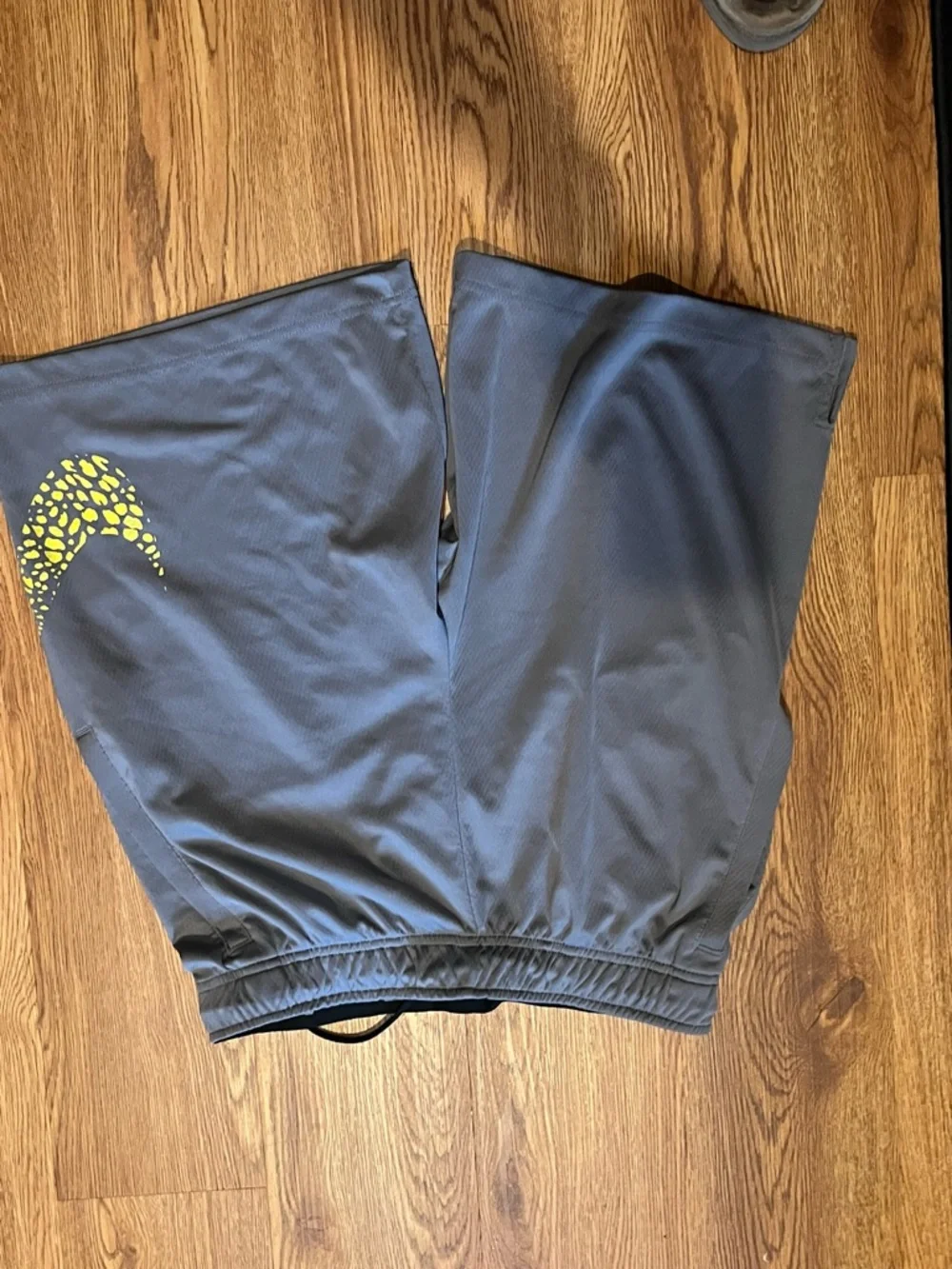 Nike Men's Slate Gray Athletic Shorts with Yellow Accent